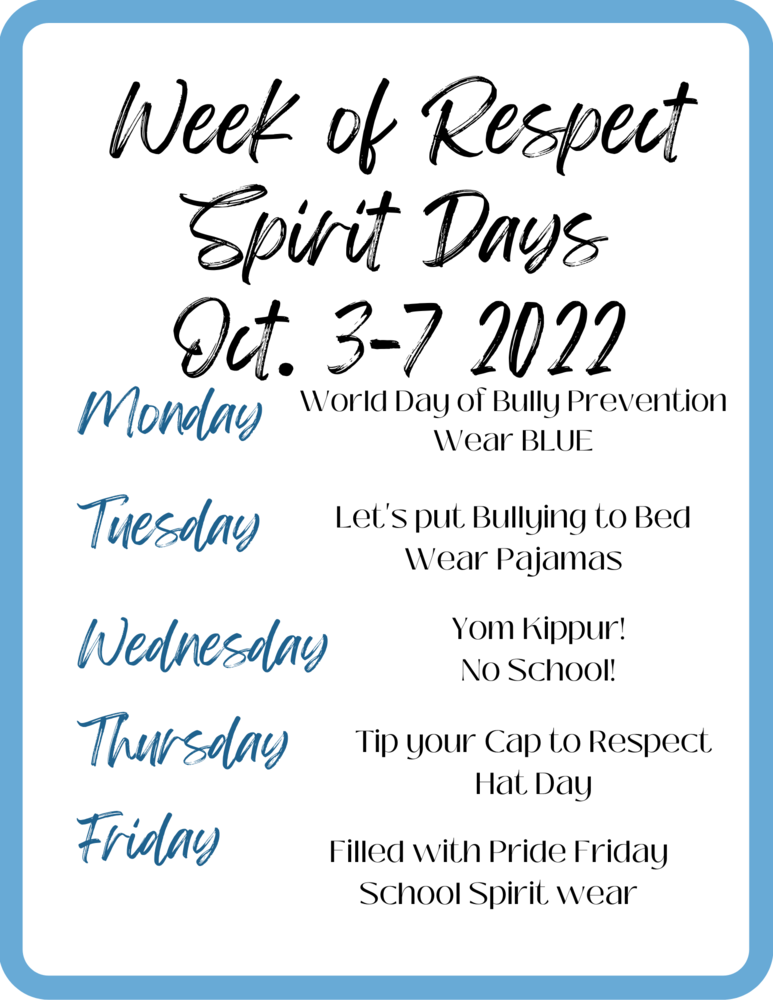 Week Of Respect Spirit Days Beers Street Elementary School