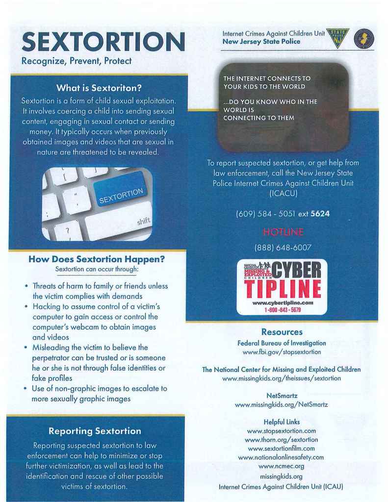 Fliers with information about Cyber Safety